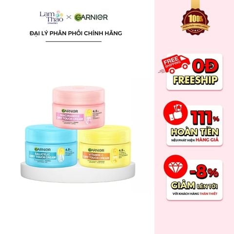  Kem Dưỡng Ẩm Cho Da Căng Mọng Garnier Dry Touch Cream 