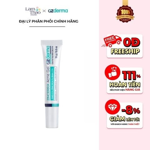  Gel Hỗ Trợ Giúp Giảm Mụn Sưng Viêm Azderma Zincerra Acne Gel 