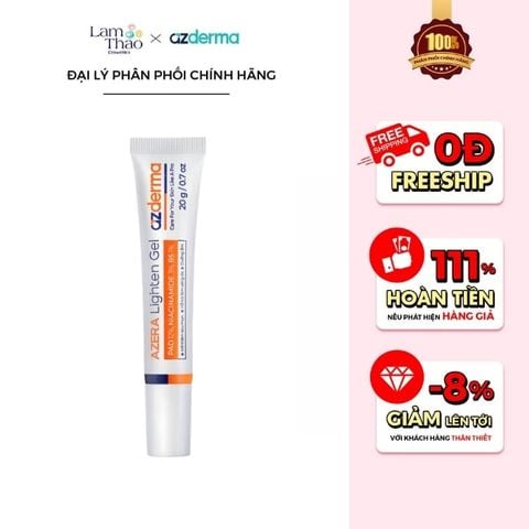  Gel Hỗ Trợ Sáng Da Mờ Thâm Sau Mụn Azderma Azera Lighten Gel 