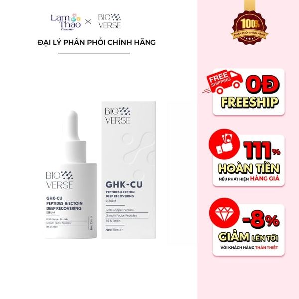 Tinh Chất Tăng Sừng Khỏe Và Phục Hồi Tổn Thương Bioverse GHK-Cu Peptides & Ectoin Deep Recovering Serum