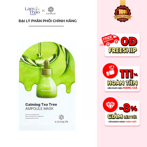  Mặt Nạ Tràm Trà Làm Dịu Cho Da Nhạy Cảm Gookin Calming Tea Tree Ampoule Mask 