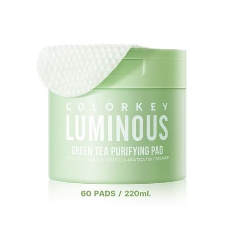  Toner Pad Cấp Ẩm & Làm Dịu Da Colorkey Luminous Green Tea Purifying Pad 