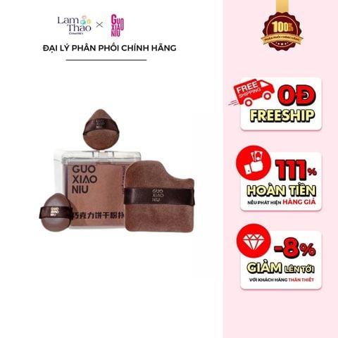  Bộ Mút Trang Điểm Guoxiaoniu Chocolate Cookie Powder Puff 