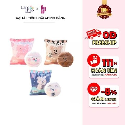  Bông Phủ Phấn Gói Guoxiaoniu Zoo Plush Puff 