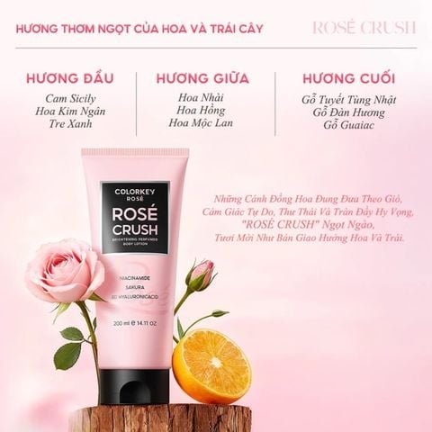  Sữa Dưỡng Thể Colorkey Rose Crush Perfumed Brightening Body Lotion 