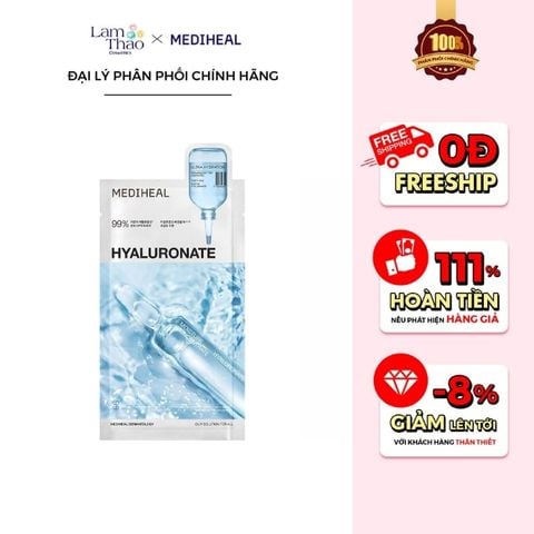  Mặt Nạ Cấp Nước Dưỡng Ẩm Mediheal Hyaluronate Essential Ultra Hydration Mask 