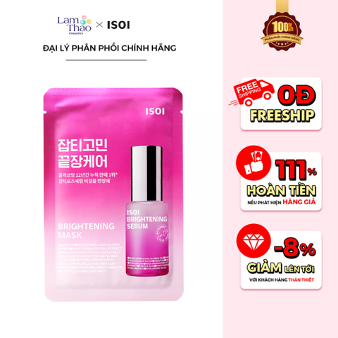  Mặt Nạ Giấy Hỗ Trợ Mờ Thâm Và Làm Sáng Da ISOI Brightening Mask 