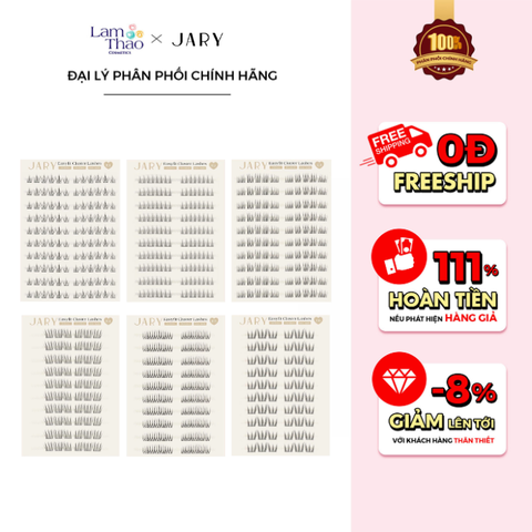  Lông Mi Cụm Sẵn Keo 10 Hàng Jary Easyfit Cluster Lashes 