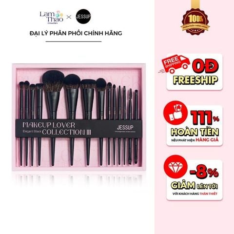  Bộ Cọ 14 Cây Cọ Màu Đen Jessup Matte Black Versatile Collection T336-G 