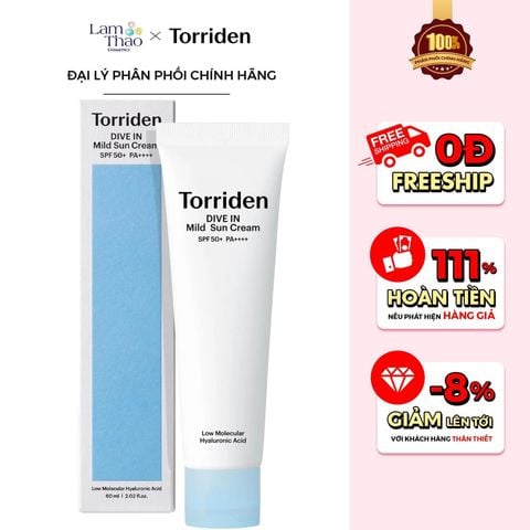  Kem Chống Nắng Thuần Chay Torriden Dive-in Mild Suncream 