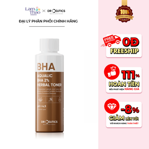  Nước Hoa Hồng Hỗ Trợ Loại Bỏ Tế Bào Chết DrCeutics Aqualic BHA 2% Herbal Toner 
