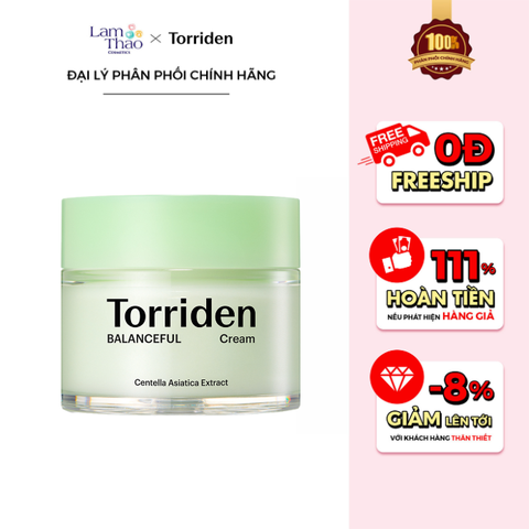  [KHÔNG ÁP HTV] Kem Dưỡng Hỗ Trợ Làm Dịu Và Phục Hồi Da Torriden Balanceful Cica Soothing Cream 