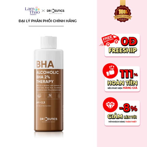  Nước Cân Bằng Da Hỗ Trợ Sẽ Khít Lỗ Chân Lông Và Giảm Mụn DrCeutics Alcoholic BHA 2% Therapy 