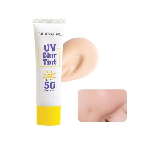  [TẶNG 01 SON TINT MLBB MÀU 07 FIG] Kem Lót Chống Nắng Che Khuyết Điểm Silkygirl UV Blur Tint 