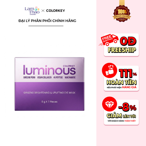  Mặt Nạ Mắt Hỗ Trợ Nâng Cơ Và Làm Sáng Colorkey Luminous Ginseng Brightening & Uplifting Eye Mask 