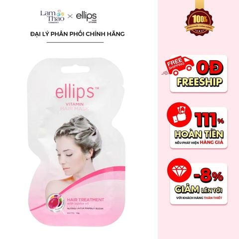  Kem Ủ Giúp Tóc Chắc Khoẻ Vào Nếp Ellips Vitamin Hair Mask Hair Treatment 