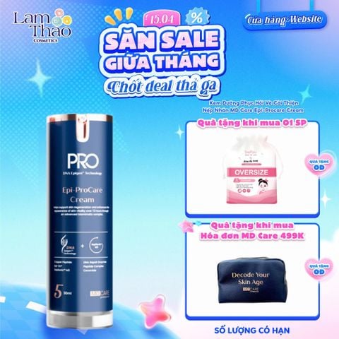  [TẶNG BTT BEFOU OVERSIZE 50 MIẾNG] [HĐ MD CARE 499K TẶNG 01 TÚI DA] Kem Dưỡng Phục Hồi Và Cải Thiện Nếp Nhăn MD Care Epi-Procare Cream 