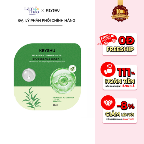  Mặt Nạ Tràm Trà Keyshu Melaleuca Alternifolia Leaf Oil Bioessence Mask 