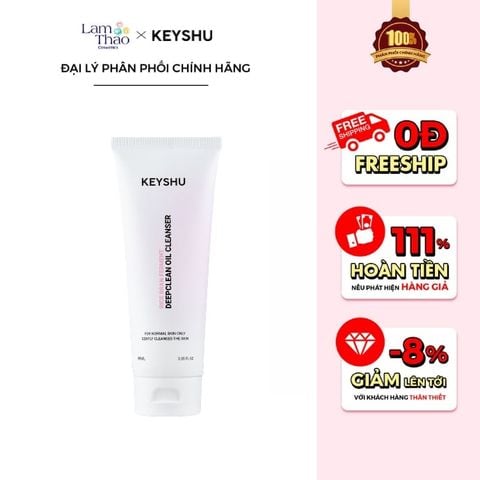  [TẶNG 1 MÚT RỬA MẶT KEYSHU] Sữa Rửa Mặt Làm Sạch Bụi Bẩn Cho Da Dầu Và Da Thường Keyshu Deepclean Oil Cleanser 