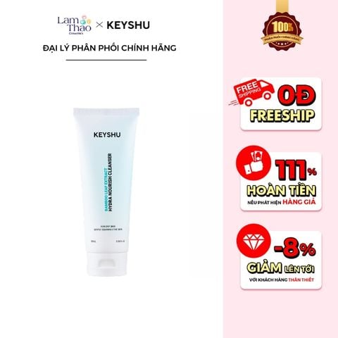  [TẶNG 1 MÚT RỬA MẶT KEYSHU] Sữa Rửa Mặt Làm Sạch Dịu Nhẹ Cho Da Khô Keyshu Hydra Nourish Cleanser 
