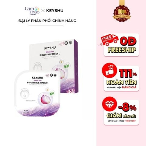  [MUA 10 MASK KEYSHU TẶNG 02 MASK KEYSHU] [MUA 20 MASK KEYSHU TẶNG 04 MASK KEYSHU + KEM DƯỠNG 10ML] Mặt Nạ Keyshu Bioessence Mask O GLB 