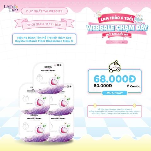  [DUY NHẤT CH: DEAL SỐC 10.11 - 24.11] Mặt Nạ Hành Tím Cấp Ẩm, Hỗ Trợ Mờ Thâm Sẹo Keyshu Botanic Fiber Bioessence Mask O 
