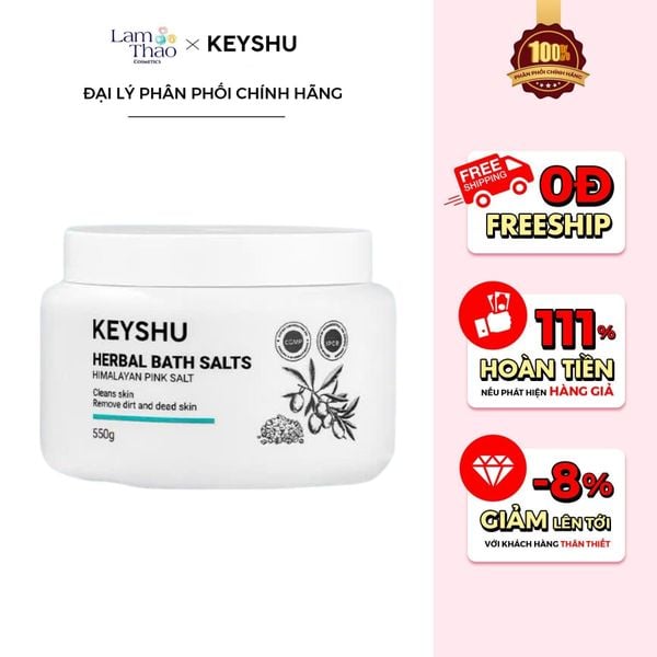 TẶNG 1 KEYSHU MASK 30ML 1 DEEP OIL CLEANSER 30ML 1 SAMPLE TRIKI 3ML Muối Tắm Thảo Mộc Giúp Làm Sạch Bụi Bẩn Và Tế Bào Chết Trên Da Keyshu Herbal Bath Salts