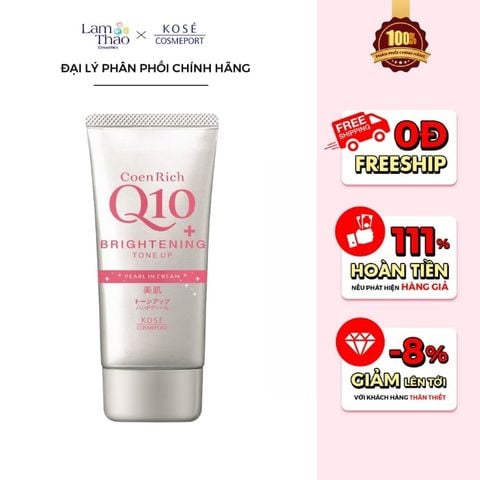  Kem Dưỡng Ẩm Da Tay Kose Coen Rich Q10+ Brightening Tone Up Hand Cream 
