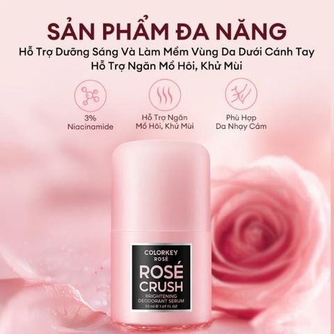  Lăn Khử Mùi Colorkey Rose Crush Brightening Deodorant Serum 