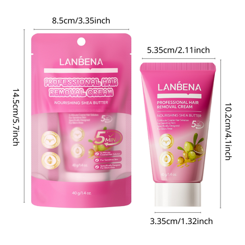  Kem Tẩy Lông Bơ Hạt Mỡ Chuyên Dụng Lanbena Professional Hair Removal Cream 