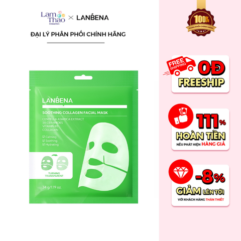 Mặt Nạ Thạch Hỗ Trợ Làm Dịu & Phục Hồi Da Lanbena Soothing Collagen Facial Mask 