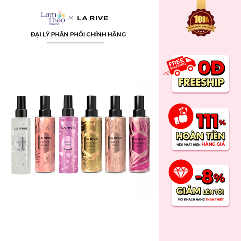  Xịt Thơm Có Nhũ La Rive Illuminating Body Mist 