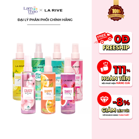  Xịt Thơm Tóc Và Cơ Thể La Rive Body & Hair Mist 