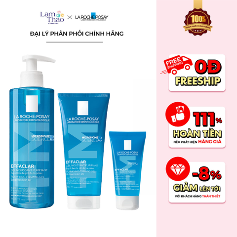  [KHÔNG ÁP DỤNG HTV]  Gel Rửa Mặt Cho Da Dầu Nhạy Cảm La Roche Posay Effaclar Purifying Foaming Gel 