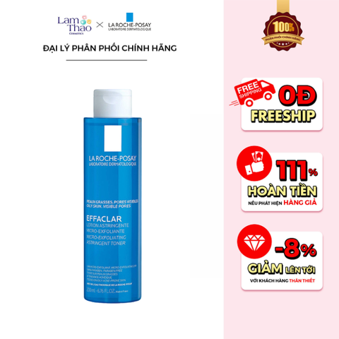  [KHÔNG ÁP DỤNG HTV] Nước Hoa Hồng Làm Sạch & Se Khít Lỗ Chân Lông La Roche-Posay Effaclar Astringent Toner 