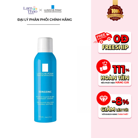  [KHÔNG ÁP DỤNG HTV] Xịt Khoáng Làm Sạch & Dịu Da Dầu Mụn La Roche-Posay Serozinc Zinc Sulfate Solution Cleansing, Soothing 