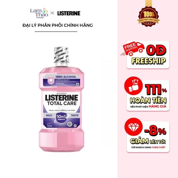Nước Súc Miệng Listerine Total Care Zero Alcohol Mouthwash