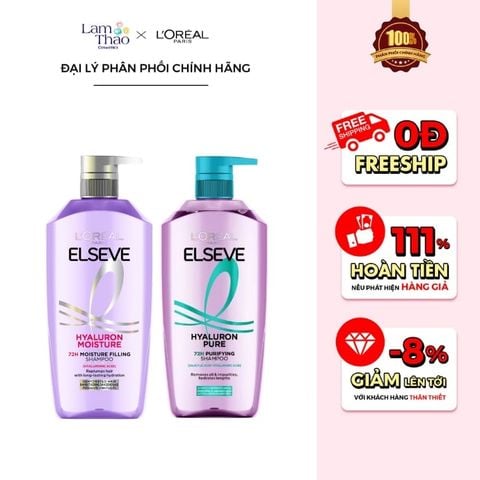  Dầu Gội Loreal Elseve 72H Hyaluron Shampoo 