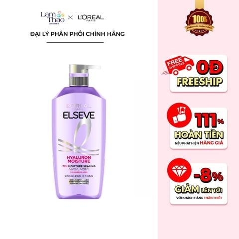  Dầu Xả Dành Cho Da Đầu Khô L’Oréal Paris Elseve Hyaluron Moisture 72H Moisture Sealing Conditioner 