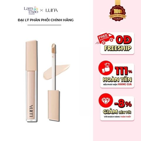  Kem Che Khuyết Điểm Luna Long Lasting Tip Concealer Fixing-Fit 