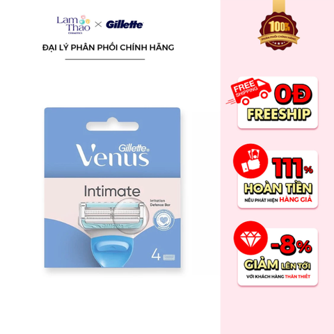  Lưỡi Dao Cạo Thay Thế Gillette Venus Intimate Sensitive 