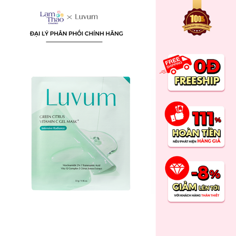  [DEAL SỐC 24.05 - 26.05 COMBO 3 MASK] Mặt Nạ Dưỡng Sáng Đều Màu Da Luvum Green Citrus Vitamin C Gel Mask Plus 