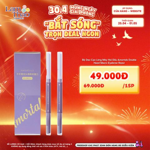  [DEAL SỐC 25.04 - 01.05] Bộ Dao Cạo Lông Mày Hai Đầu Amortals Double Head Macro Eyebrow Razor 