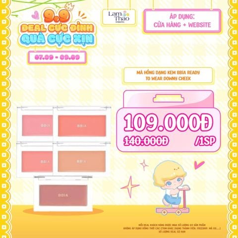  [DEAL SỐC 07.09 - 09.09] Má Hồng Dạng Kem Bbia Ready To Wear Downy Cheek 