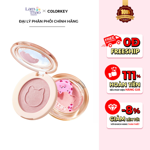  Phấn Má Hồng Bắt Sáng Colorkey Misty Luster Dual Highlighter Blush 