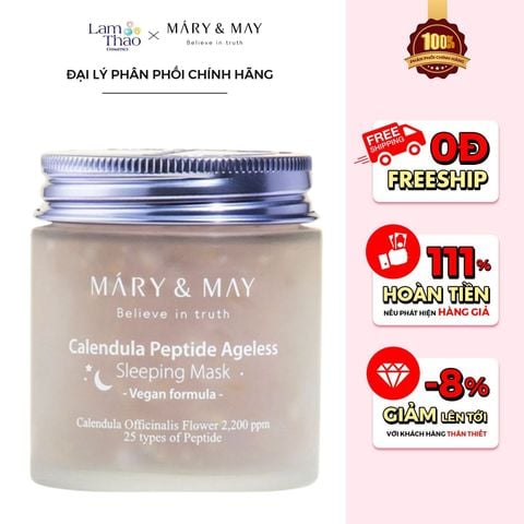  Mặt Nạ Ngủ Cấp Ẩm Sâu Phục Hồi Và Chống Lão Hóa Mary & May Calendula Peptide Ageless Sleeping Mask 