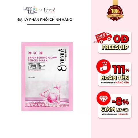  Mặt Nạ Vải Sinh Học Dưỡng Trắng Da Chiết Xuất Cam Thảo Emmie Brightening Glow Tencel Mask 