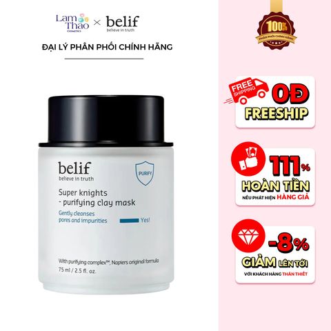  [DEAL SỐC 11.12 - 15.12] Mặt Nạ Đất Sét Làm Sạch Lỗ Chân Lông Belif Believe In Truth Super Knights Purifying Clay Mask 