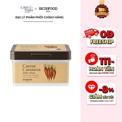  Mặt Nạ Cà Rốt Cấp Ẩm Và Làm Dịu Da Hằng Ngày Skinfood Carrot Carotene Daily Mask 