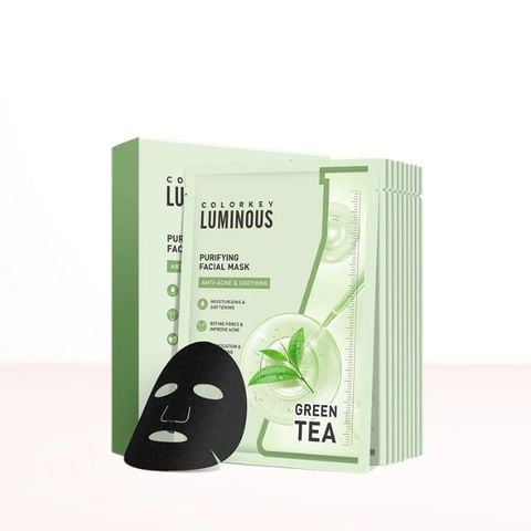  Mặt Nạ Hỗ Trợ Giảm Dầu Mụn Từ Trà Xanh & BHA Colorkey Luminous Purifying Facial Tea Tree Mask 